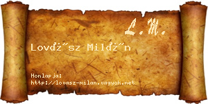 Lovász Milán névjegykártya