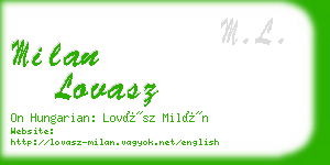 milan lovasz business card